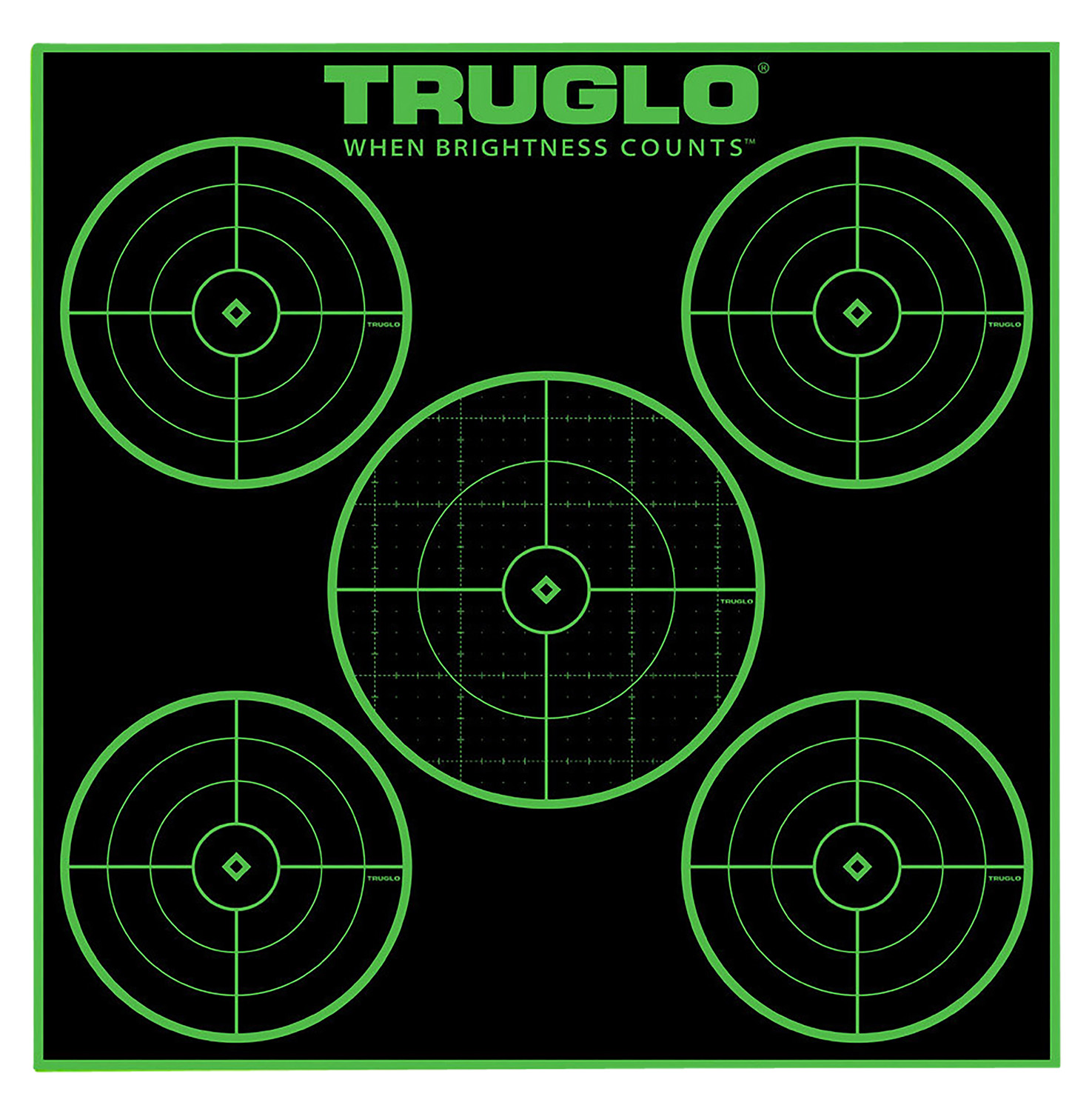Truglo Tg11a Tru-See 5-Bull Target Self-Adhesive Heavy Paper Black/Green