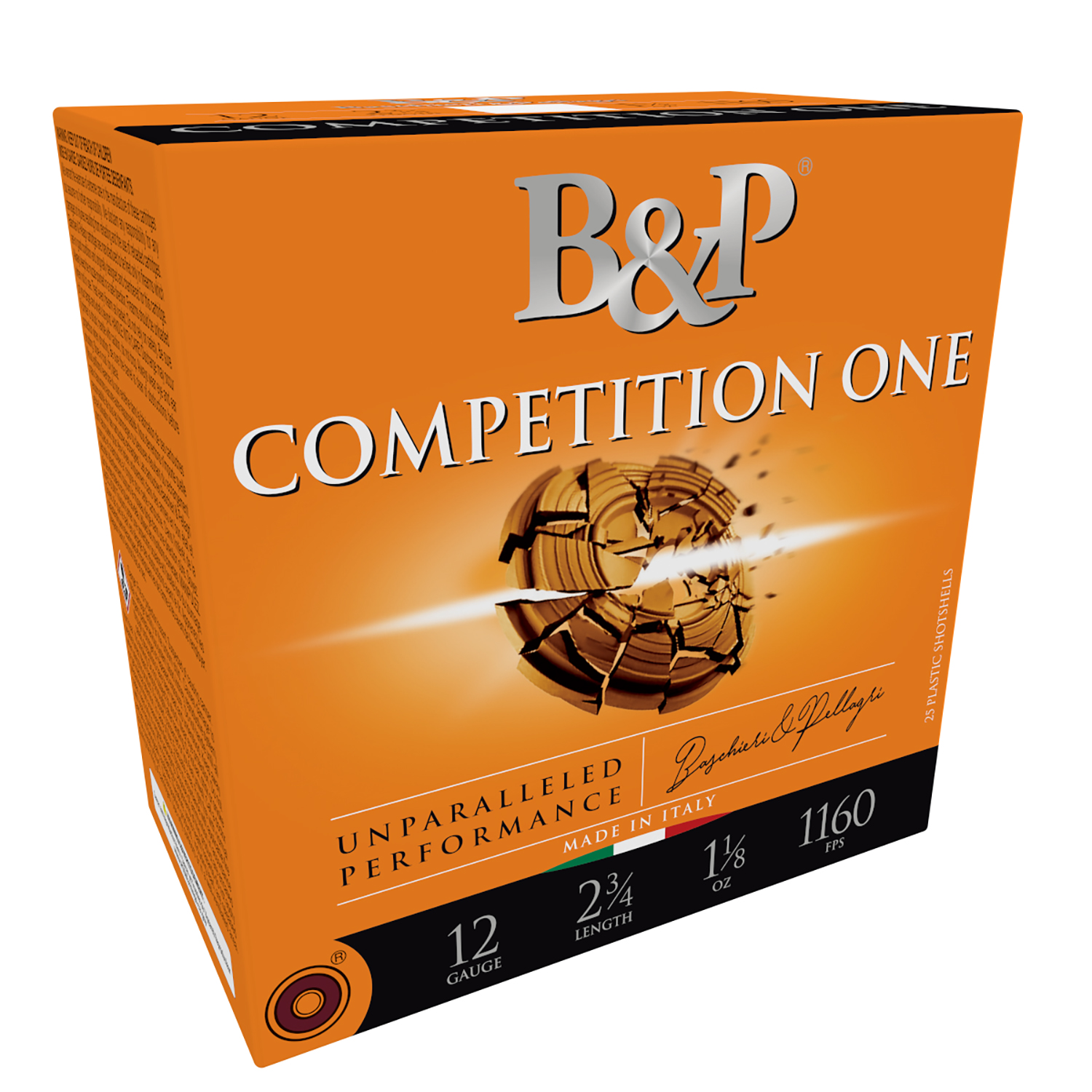 B&P Ammunition 12B1CP9 Competition One  12Gauge 2.75 1oz 9Shot 25 Per Box/10 Case