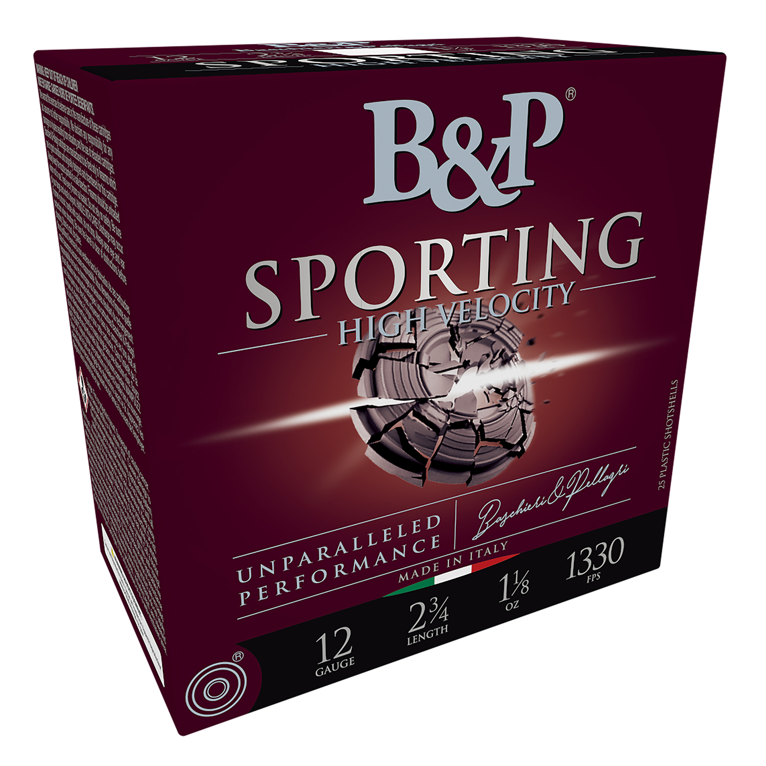 B&P 12B8SH75 Sporting Clay  12Gauge 2.75 1 1/8oz 7.5Shot 25 Per Box/10 Case