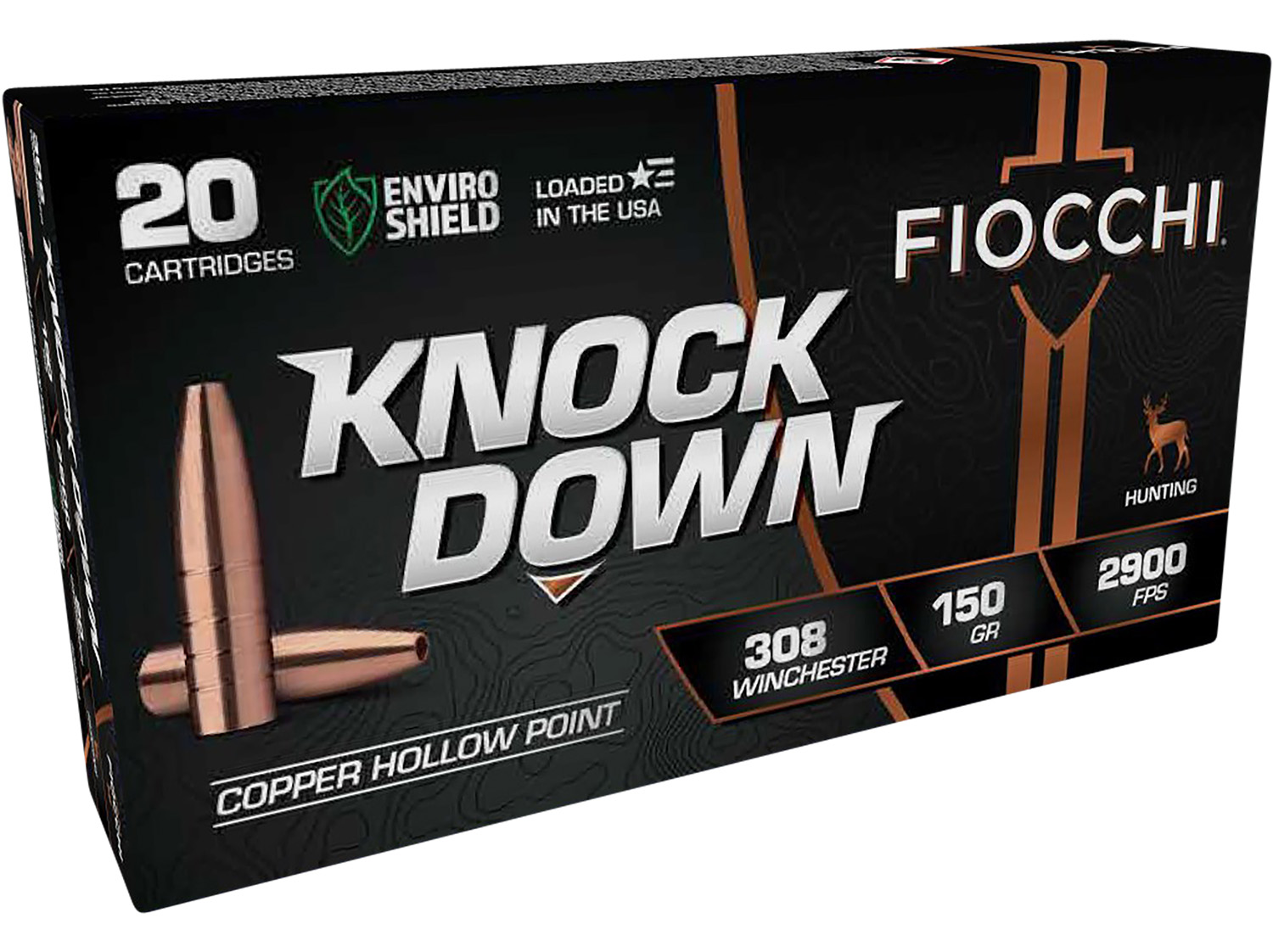 Fiocchi 308CHB Knock Down Enviro Shield 308 Win 150gr HP Ammo - Fiocchi - HOLLOW POINT