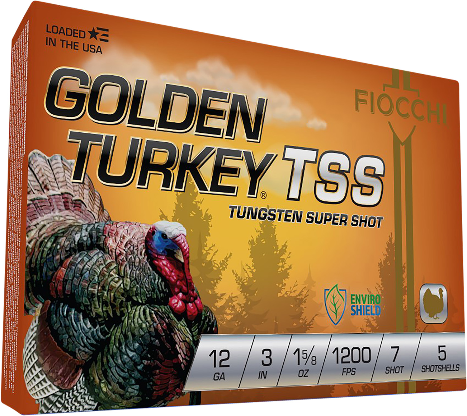 Fiocchi 123TSS7 Golden Turkey TSS 12 Gauge 3" 1 5/8 Oz 7 Shot 5 Per Box/ 10 Cs