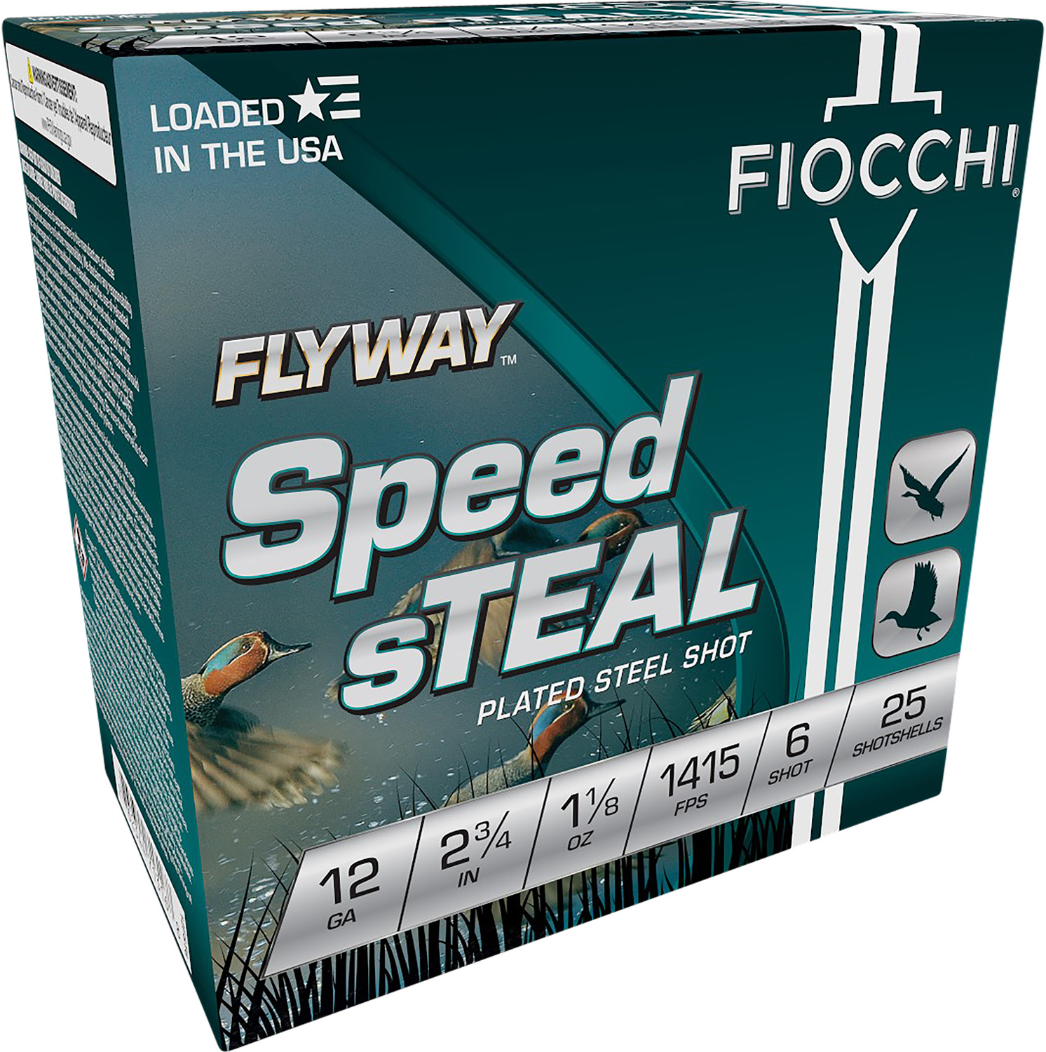Fiocchi 12FST6 Flyway Speed Steel 12Gauge 2.75 1 1/8oz 6Shot 25 Per Box/10 Case
