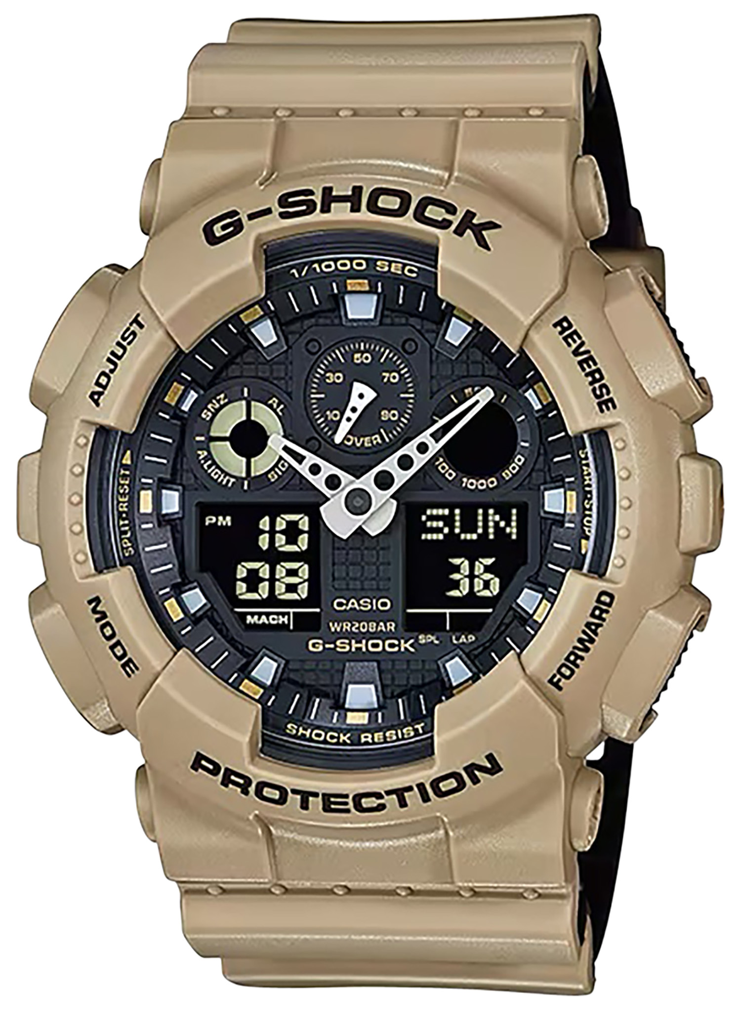 G-Shock GA100L8A Tactical Brown Watch Stainless Steel Bezel 145-215mm