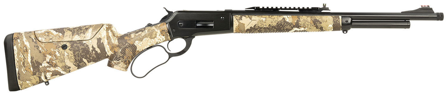 Taylors & Company 210317 Pedersoli 1886 Journey 45-70 Gov 5+1 19" Black Cerakote Barrel, Black Cerakote Drilled & Tapped Receiver, Adj Cheekrest Camo Synthetic Stock