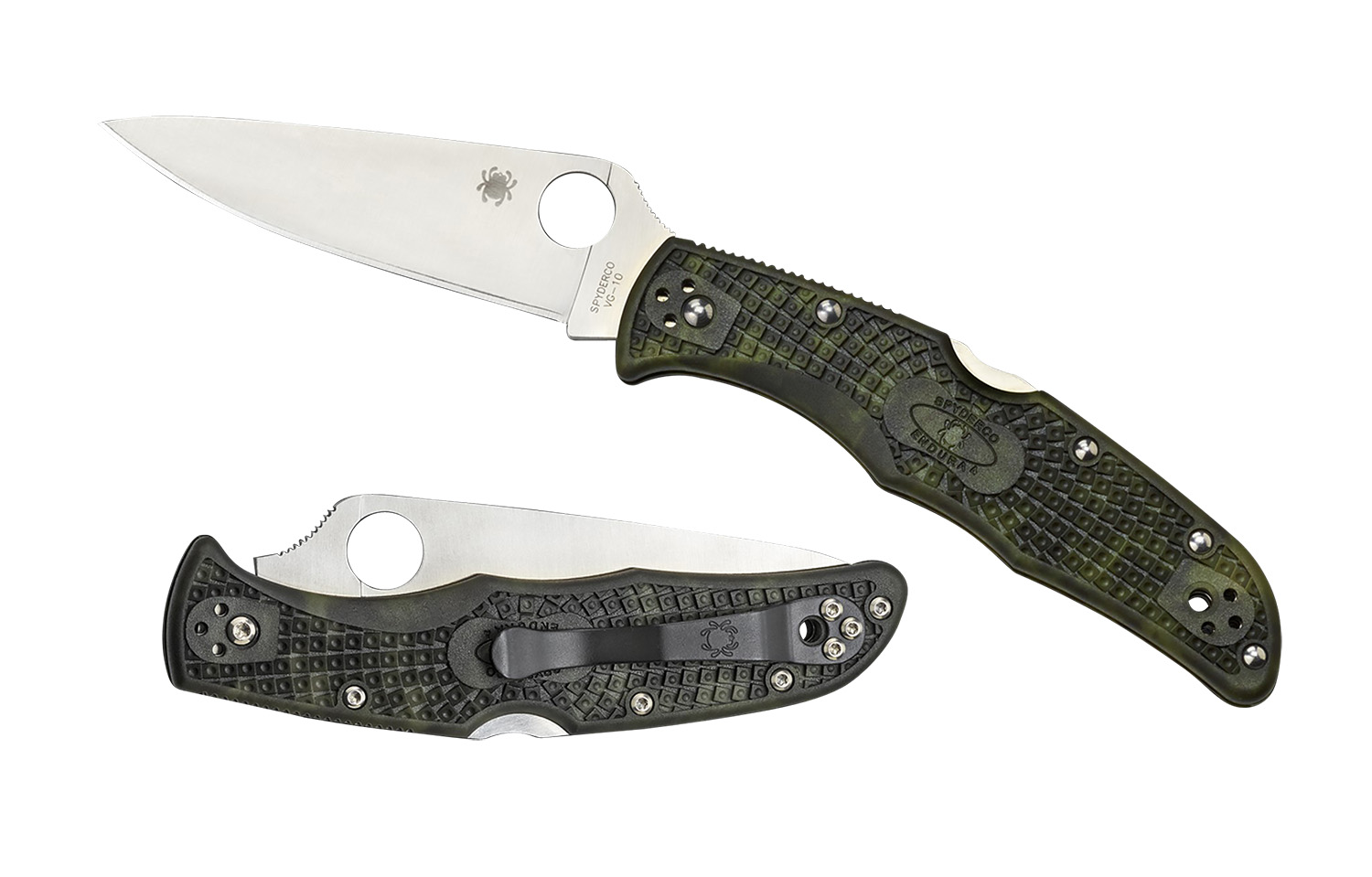 Spyderco C10ZFPGR Endura SL-PL Zome Green Handle Knife