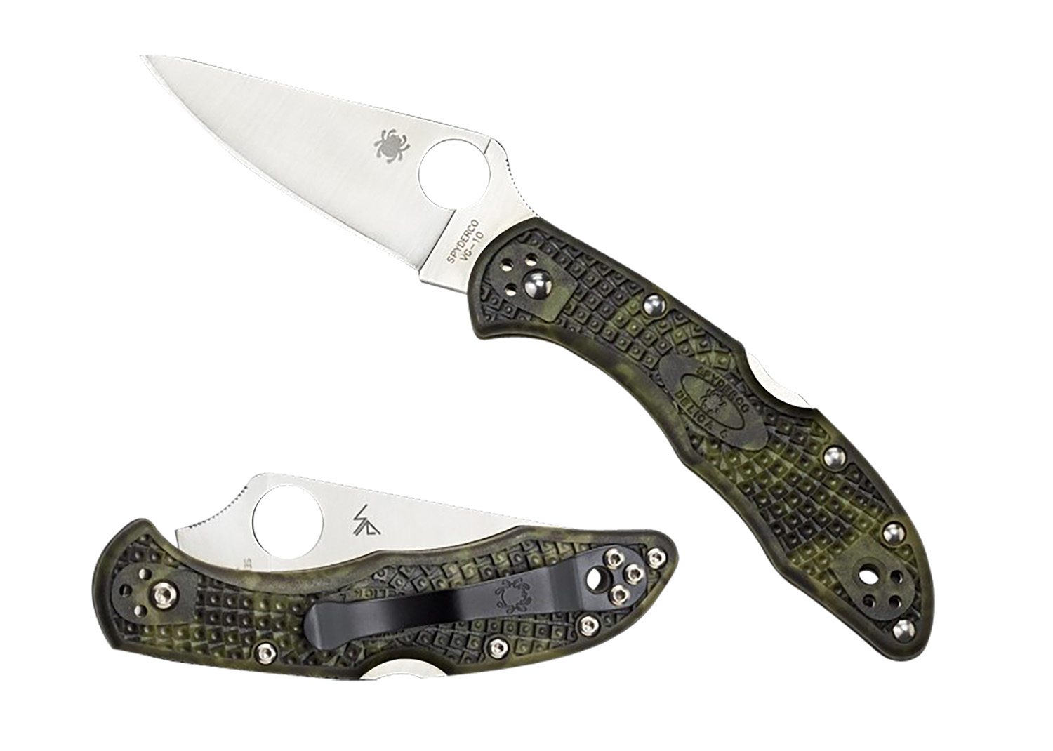 Spyderco C11ZFPGR Delica Knife Zome Green Handle SL/PL Blade