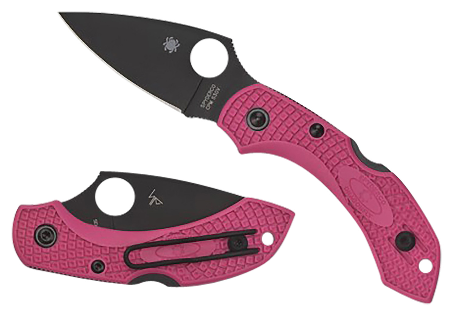 Spyderco C28FPPNS30VBK2 Dragonfly 2 2.30" Black TiCN S30V Pink Handle
