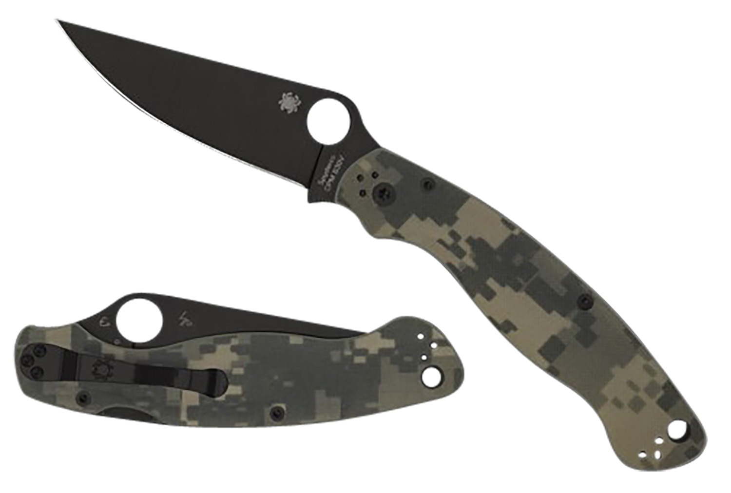 Spyderco C36GPCMOBK2 Military 2 Camo G-10 Black Blade