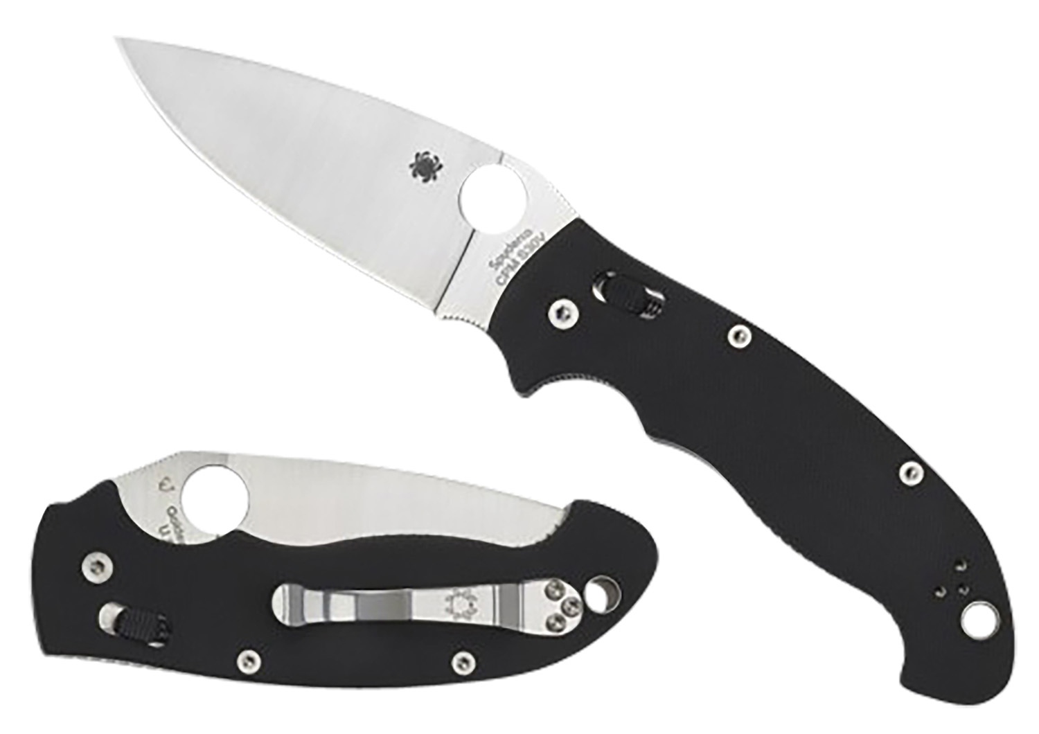 Spyderco C95GP2 Manix 2 XL Knife Black G10 Handle CPMS30V Blade - Spyderco