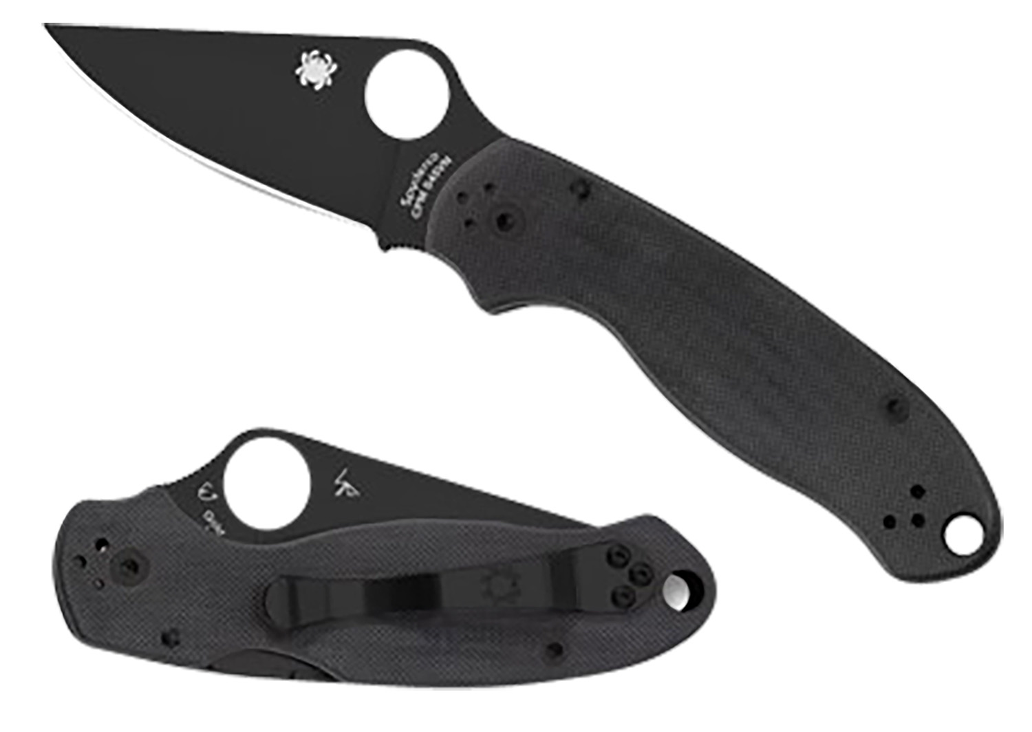 Spyderco C223GPBK Para 3 Black 3" Plain Edge G-10 CPM S30V Blade