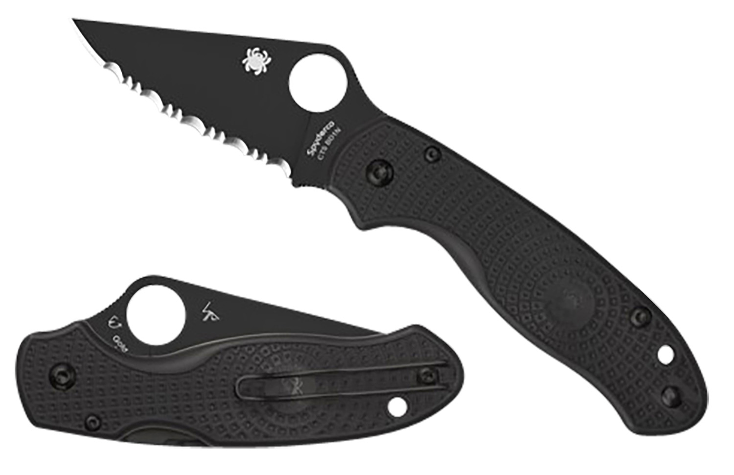 Spyderco C223PBBK Para 3 Lightweight 3" Black Plain Edge CTS-BD1N Blade - Spyderco