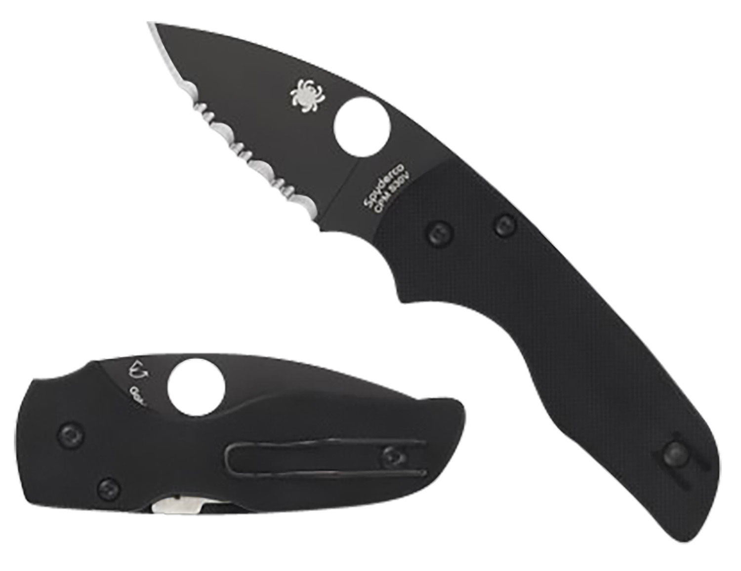 Spyderco C230GPBBK Lil' Native 2.42" Black DLC CPM S30V Blade G10 Handle