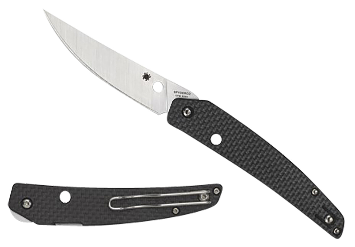 Spyderco C242CFP Ikuchi 3.26" S30V Carbon Fiber Wheel Flipper Knife