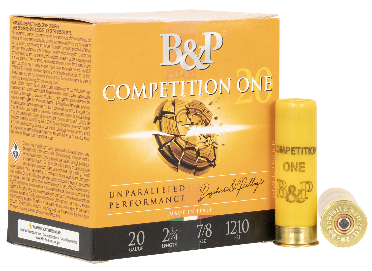 B&P 20B78CP8 Competition One (Lead) 20 Gauge 2.75" 7/8 Oz 8 Shot 25 Per Box/ 10 Box Per Case