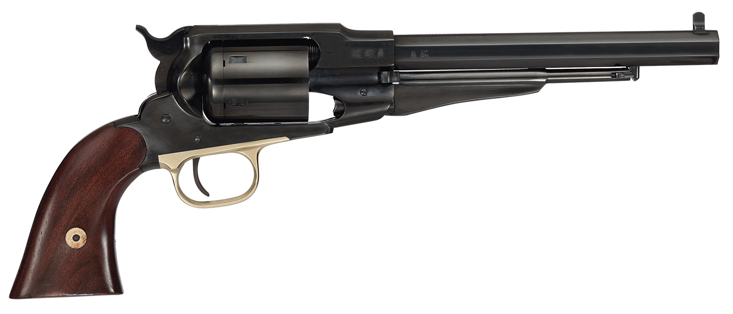 Cimarron PREACHER 1858 Preacher 45 Colt (LC) 44 Cal 6 Shot 8 Blued Barrel/Blued Cylinder/Blued w/Gold Frame Walnut Grip