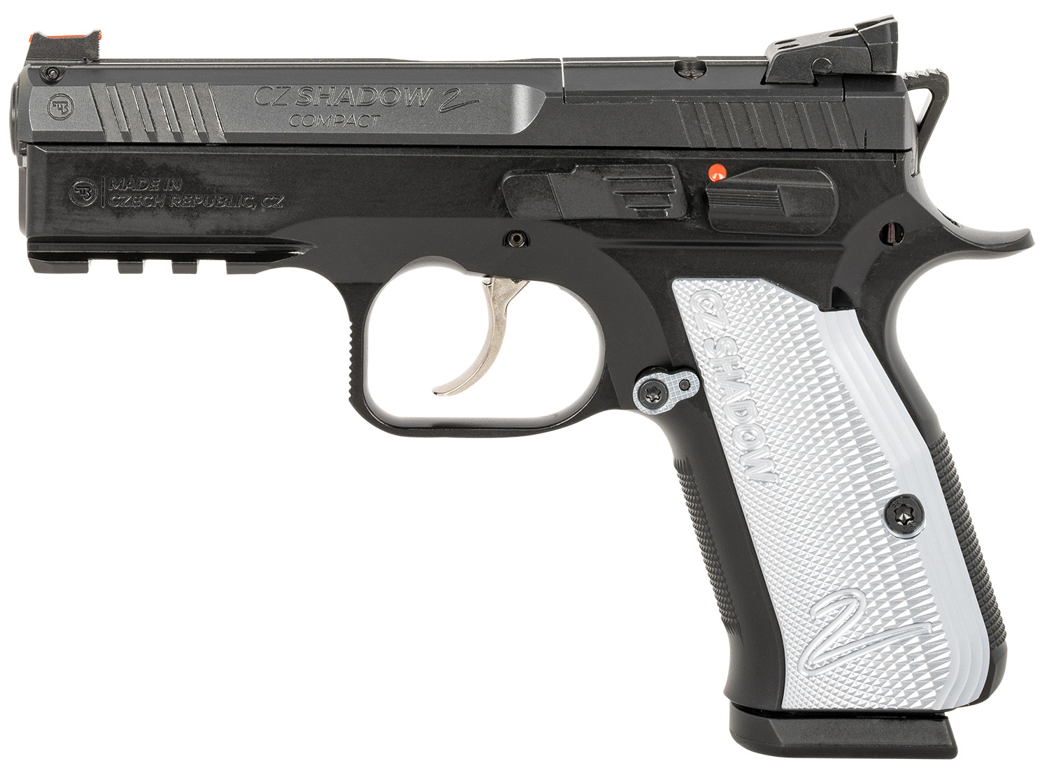 CZ-USA Shadow 2 Compact Pistol 9mm Luger Optics Ready 15 Round 4" Barrel Black Finish Frame Textured Aluminum Grips Ambidextrous Fiber Optic Front Sight