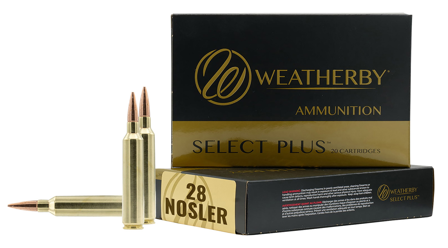 Weatherby F28Nos150SCO Select Plus 28 Nosler 150 Gr 20 Per Box 10 Cs