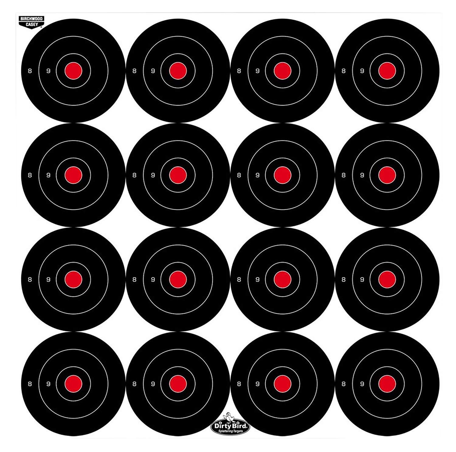 Birchwood Casey 35309 Dirty Bird  3" Bullseye Tagboard Hanging Black/White 12 PK