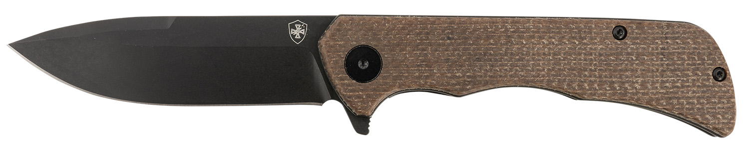 Templar PFMBN321 Paladin 3.27" D2 Steel Folding Knife, Brown Micarta Handle