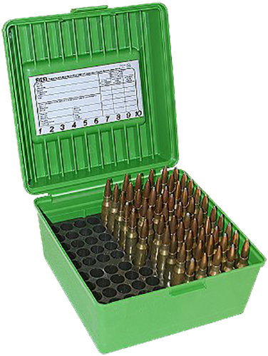MTM Case-Gard R100MAG10 Ammo Box Green Polypropylene 100rd Capacity