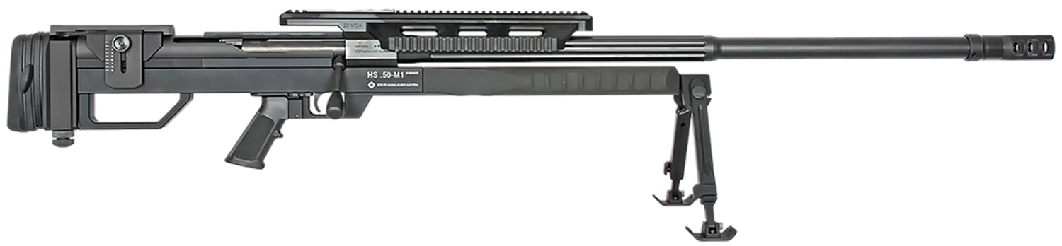 Steyr Arms HS.50 M1 Bolt Action Rifle, 50 BMG Caliber, 33" Cold Hammer Forged Threaded Barrel, 5-Round Magazine, Adjustable Synthetic Black Stock, High-Efficiency Muzzle Brake, Long Picatinny Rail