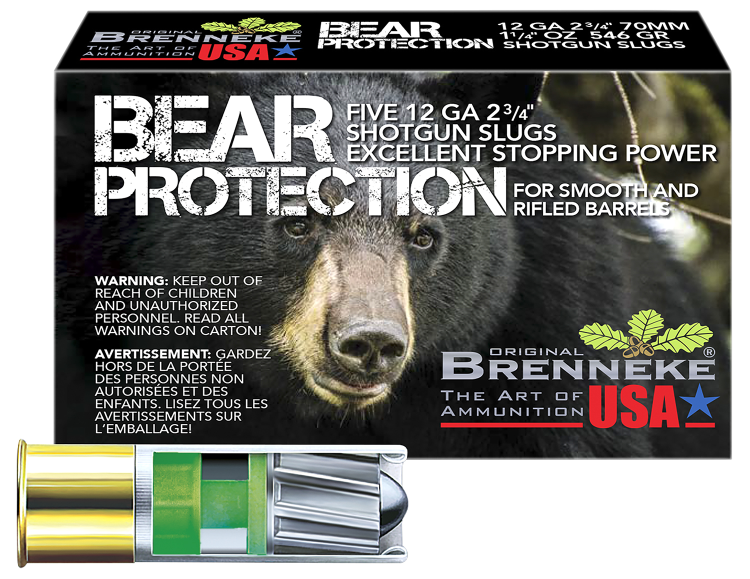 Brenneke SL122BP Bear Protection  12Gauge 2.75 1 1/4oz Slug Shot 5 Per Box/50 Case Brenneke SL122BP Bear Protection  12Gauge 2.75 1 1/4oz Slug Shot 5 Per Box/50 Case