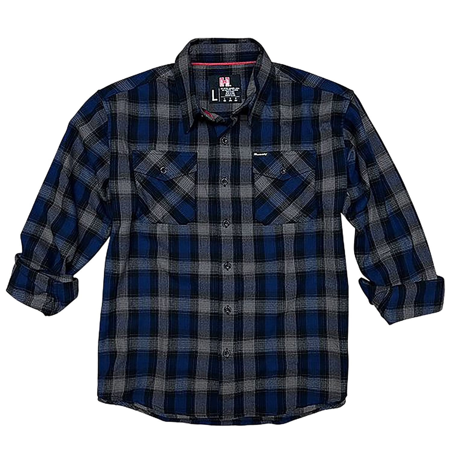 Hornady Gear 32203 Flannel Shirt Large Navy/Black/Gray,...-img-0