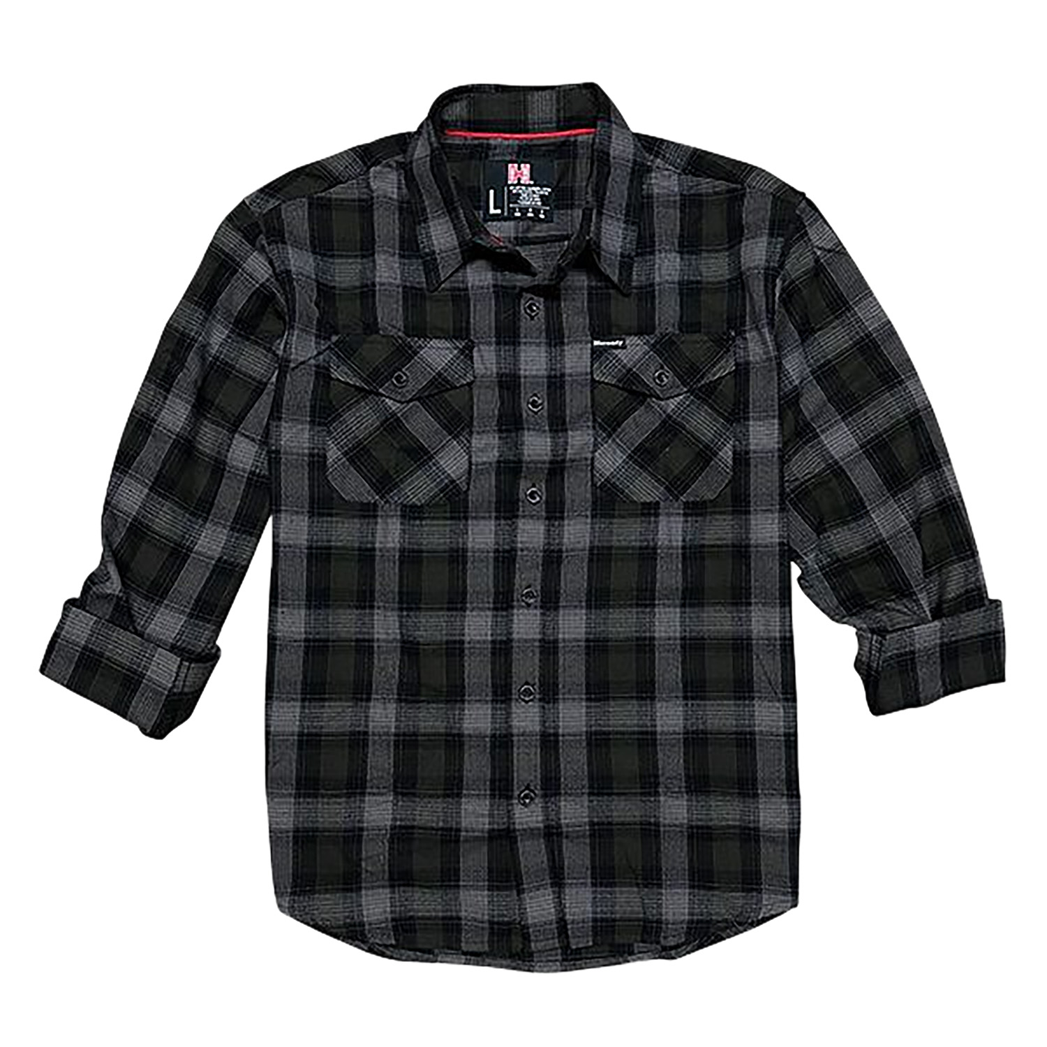 Hornady Gear 32213 Flannel Shirt Large Olive/Black/Gray Cotton/Polyester