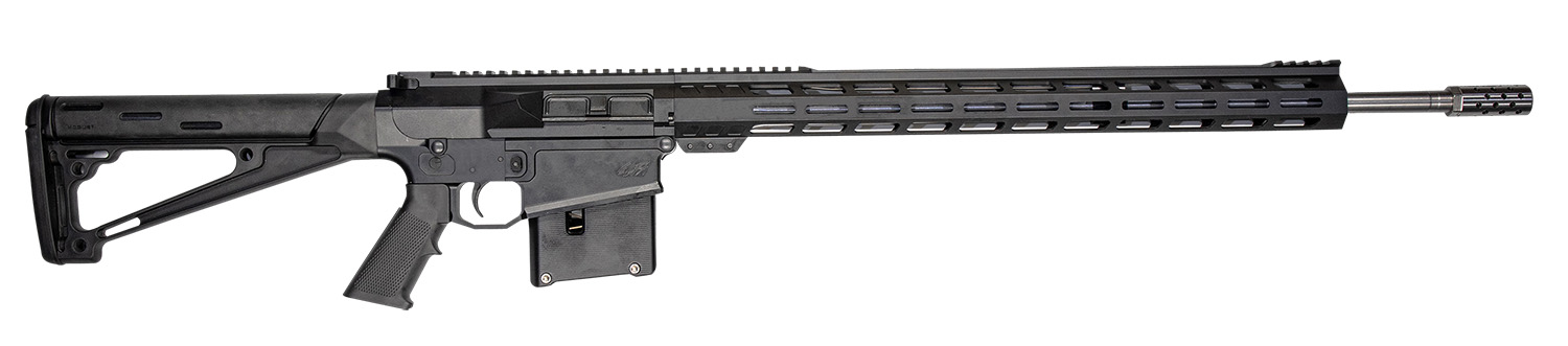 GLFA AR-10 300 Win Mag 24" Stainless Steel Barrel, 5+1, M-Lok Handguard, Hogue OverMolded Stock, Muzzle Brake - Black