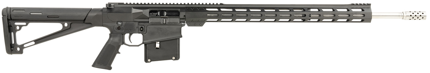GLFA AR-10 7MM Semi-Auto Rifle: 24in Stainless Steel Barrel, 5-Round, Black Hogue Stock