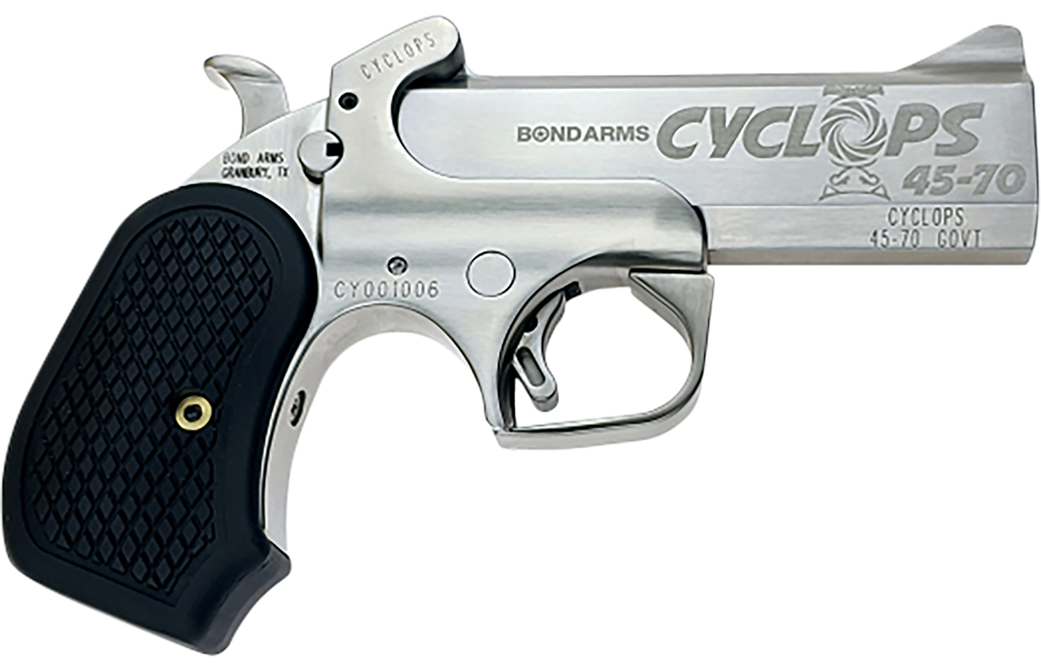 Bond Arms Cyclops 45-70, 4.25" Barrel, Break Action, Synthetic Grip, Stainless Steel Frame, High Polished Finish - Bond Arms, Inc. - .45-70