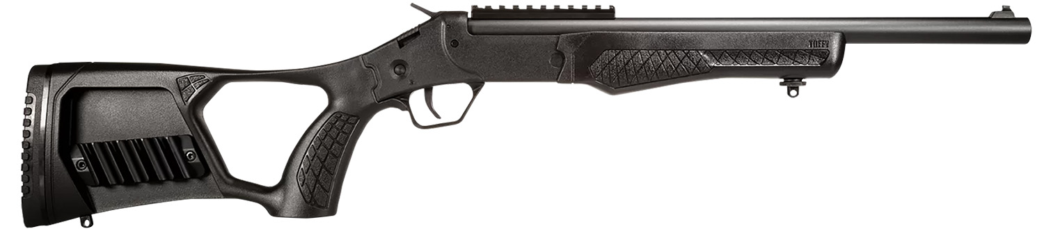 Rossi SSPS45-BK Tuffy Single Shot 45 Colt (LC)/410 Gauge (3 Chamber) 1rd 16.50, Black, Thumbhole Pistol Grip Stock with Shell Holder, Overmolded Grip, Front Iron Sight, Optics Mount