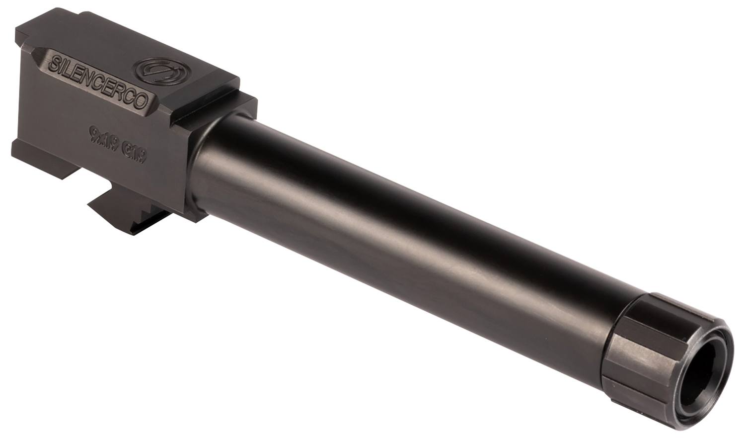 SilencerCo AC862 Threaded Barrel 4.50" 9mm Luger, Black Nitride Stainless Steel, Fits Glock 19 Gen 1-5/19X/G45