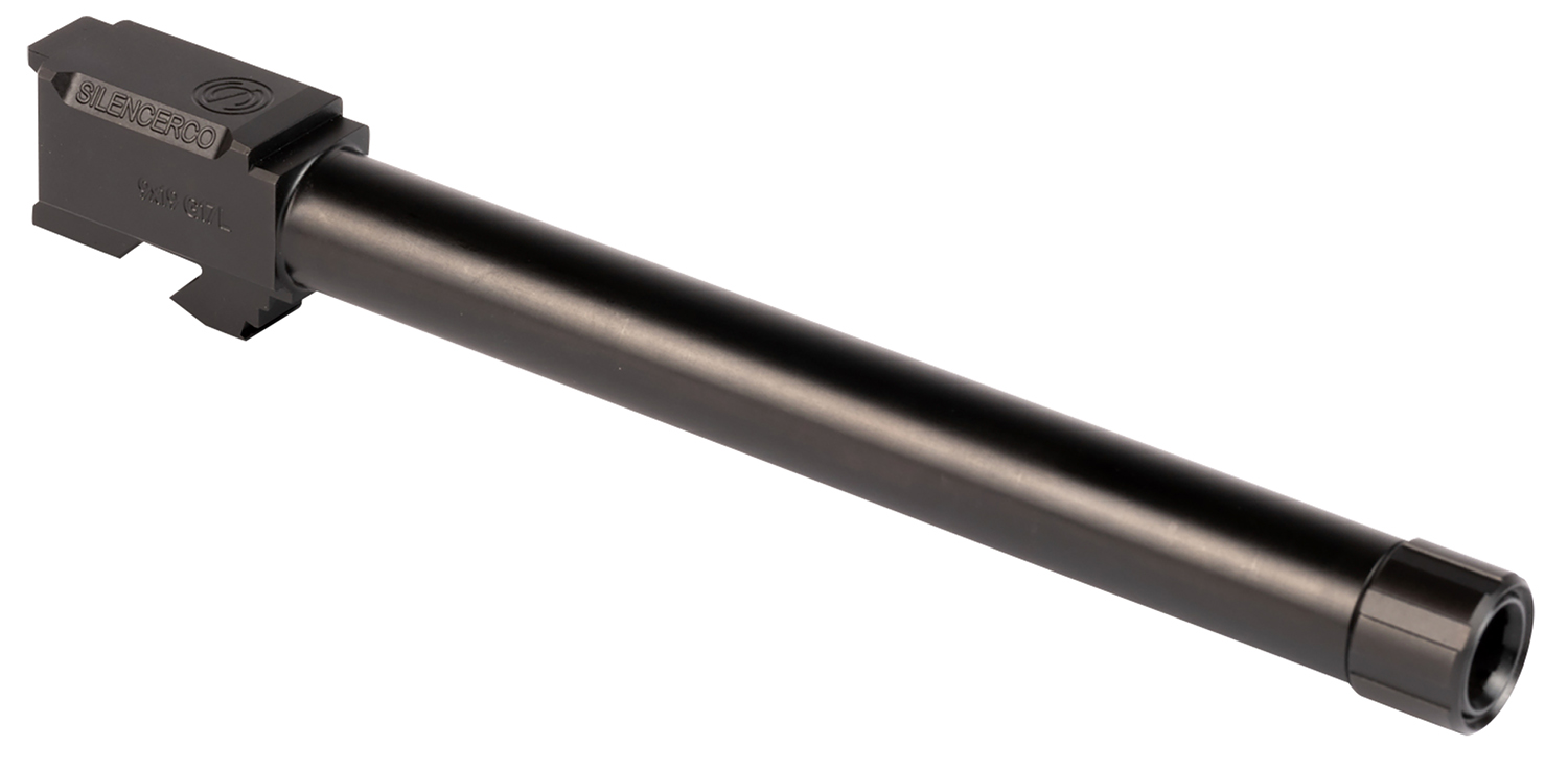 SilencerCo AC861 Glock  9mm Luger 6.50" Threaded Black Nitride Stainless Steel, Fits Glock 17L