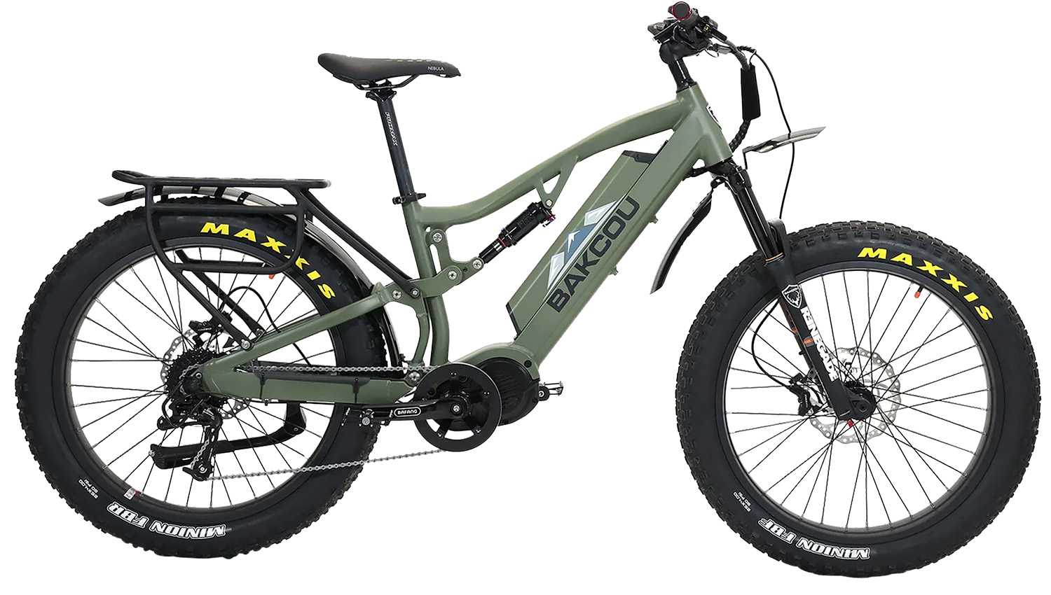 Bakcou E-bikes B-S19-G-B25 Storm 25 Large Matte Army Green 19" W/Stand Over Height Of 30.50" Frame, Sram 9sp, 40T Front