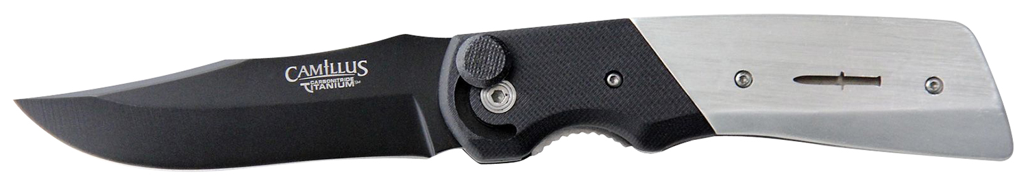 Camillus 19080 Cuda Bolt 3.75" Folding Drop Point Plain Black Carbonitride