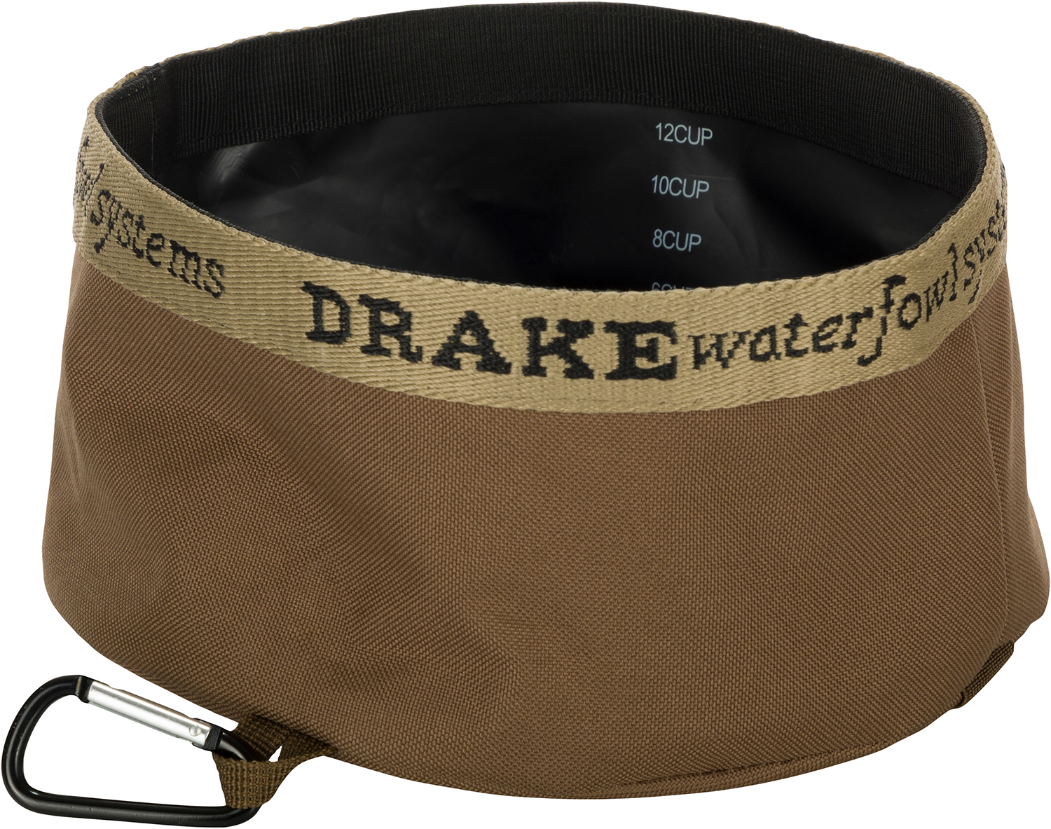 Drake Waterfowl GD8100BRN Travel Food & Water Bowl Brown 600D Polyester