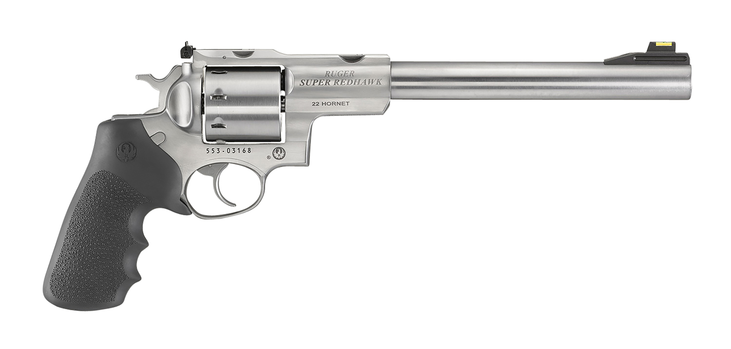 Ruger 5526 Super Redhawk  22 Hornet 8rd 9.50" Satin Stainless Steel Barrel, Cylinder & Frame, Black Hogue Tamer Monogrip Grip, Transfer Bar Safety