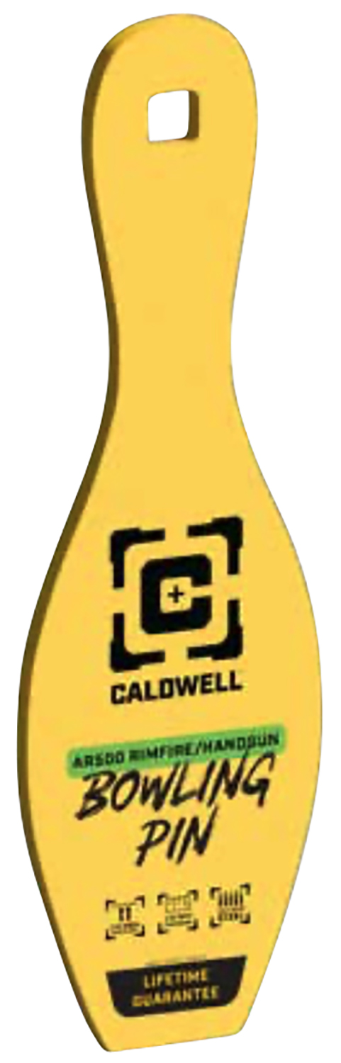 Caldwell 4002312 Rimfire/Handgun Yellow AR500 Steel Bowling Pin 1/4" Thick-img-0