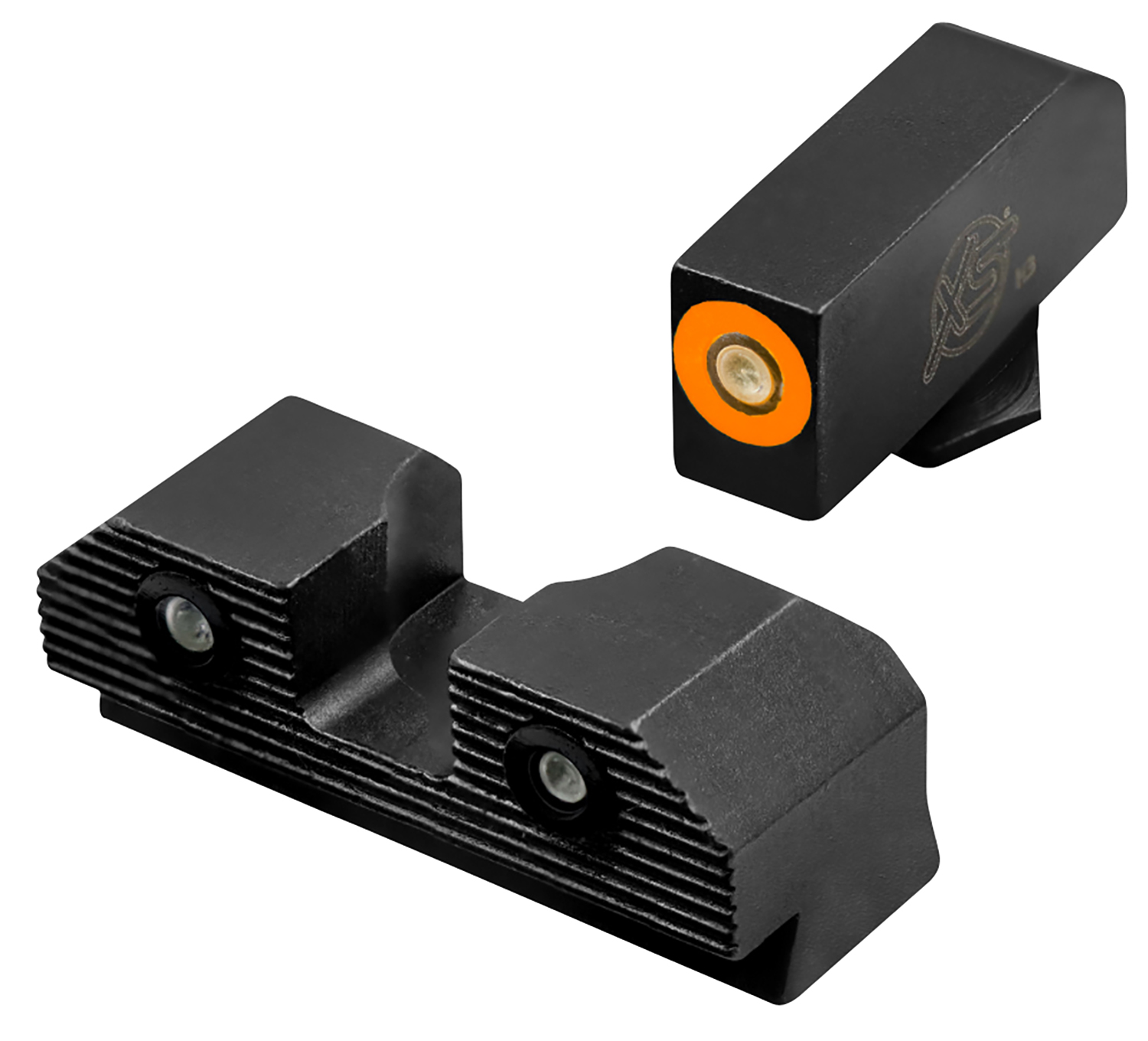 XS Sights GLR201P6N R3D 2.0 Night Sights Fits Glock Black | Green Tritium Orange Outline Front Sight Green Tritium Rear