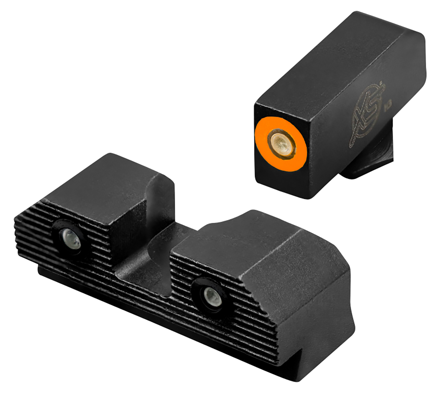 XS Sights GLR203P6N R3D 2.0 Night Sights Fits Glock Black | Green Tritium Orange Outline Front Sight Green Tritium Rear