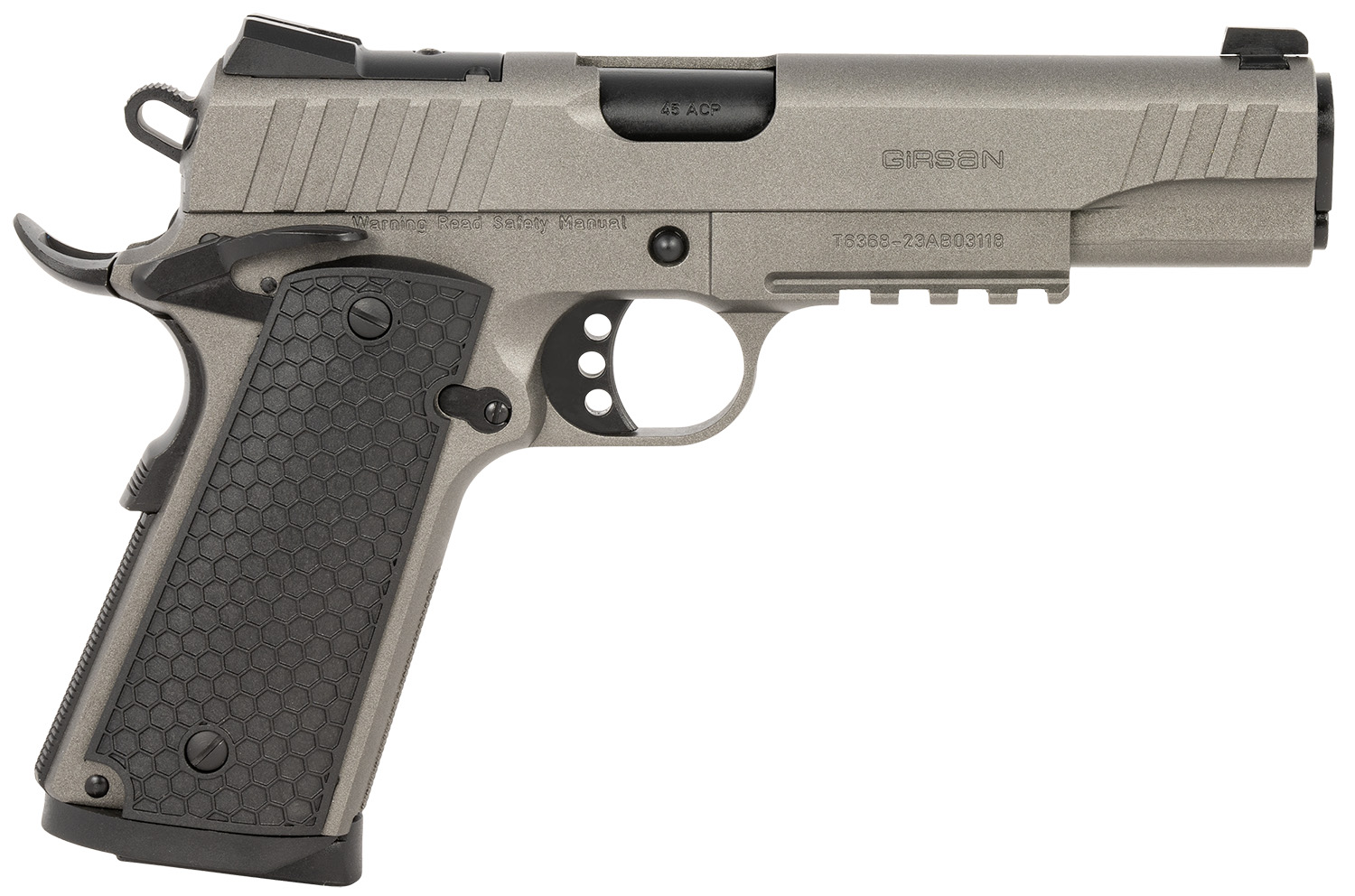 Girsan 391147 MC1911 S Influencer Full Size 45 ACP 8+1 5" Black Steel Ba... - European American Armory - 45 ACP