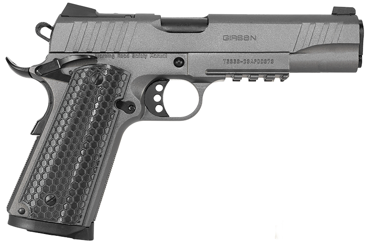 Girsan 391149 Mc1911 S Influencer Full Size 38 Super 9+1 5" Black Steel - European American Armory - 38 Super