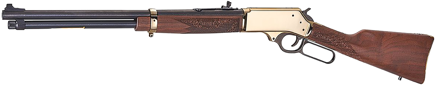 Henry Side Gate Rifle 360 Buckhammer 5+1 20" Blued Barrel Polished Brass Receiver American Walnut Furniture Adj. Sights