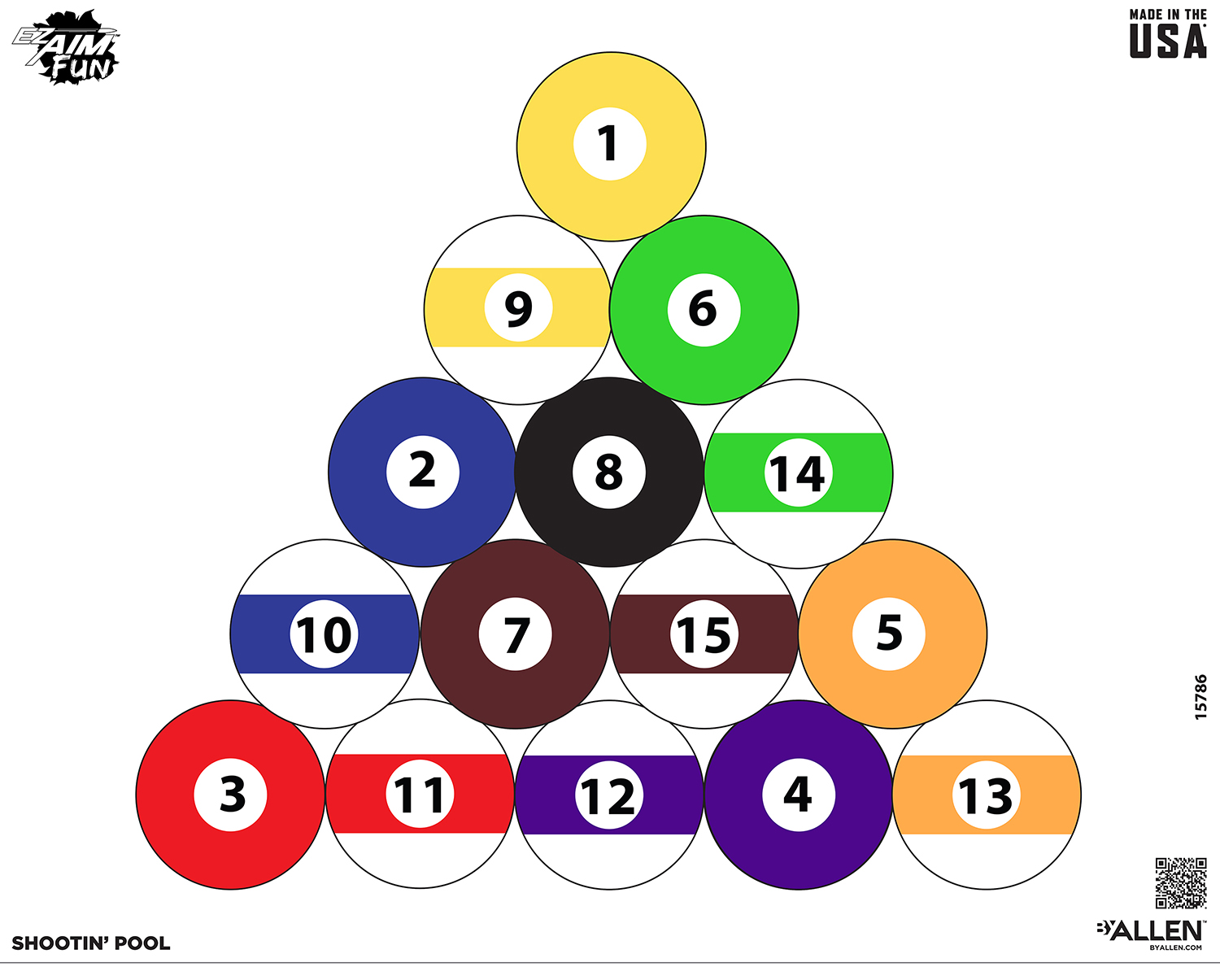 EZ-Aim 15786 Shootin' Pool  Hanging Paper 24 x19 Multi-Color 4 Pack