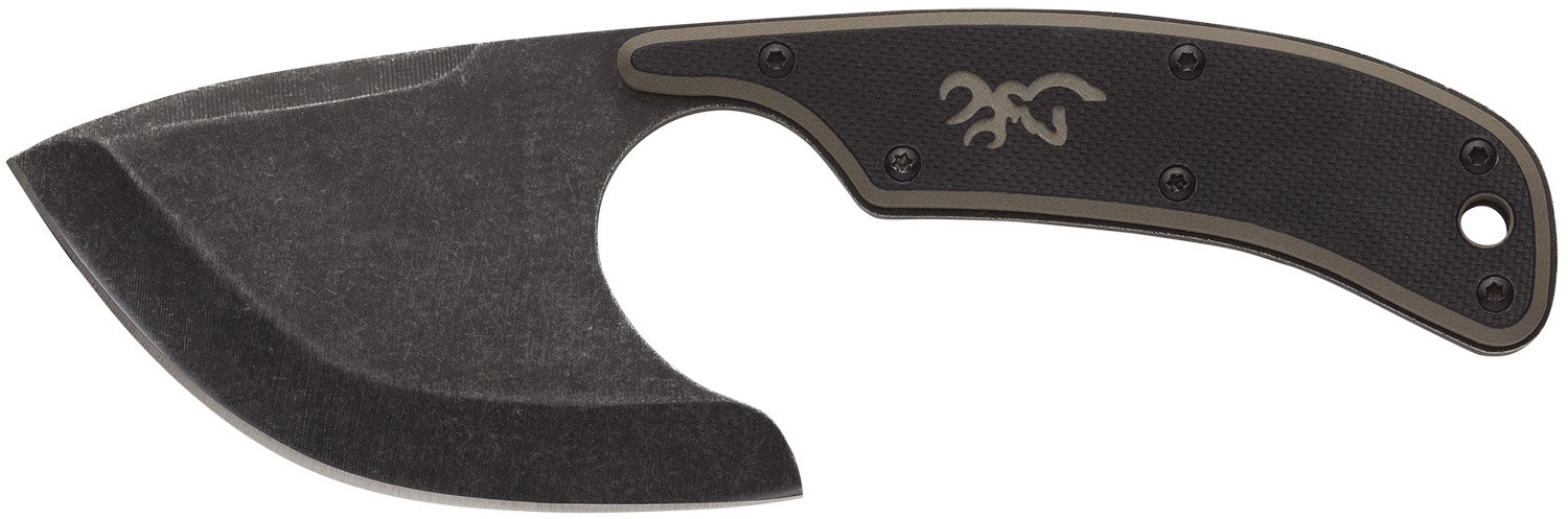 Browning 3220323B Cutoff  Boxed 2.50 Fixed Skinner Plain Black Black Oxide Stonewashed 9Cr14MoV SS Blade, Black/Tan G10 Handle