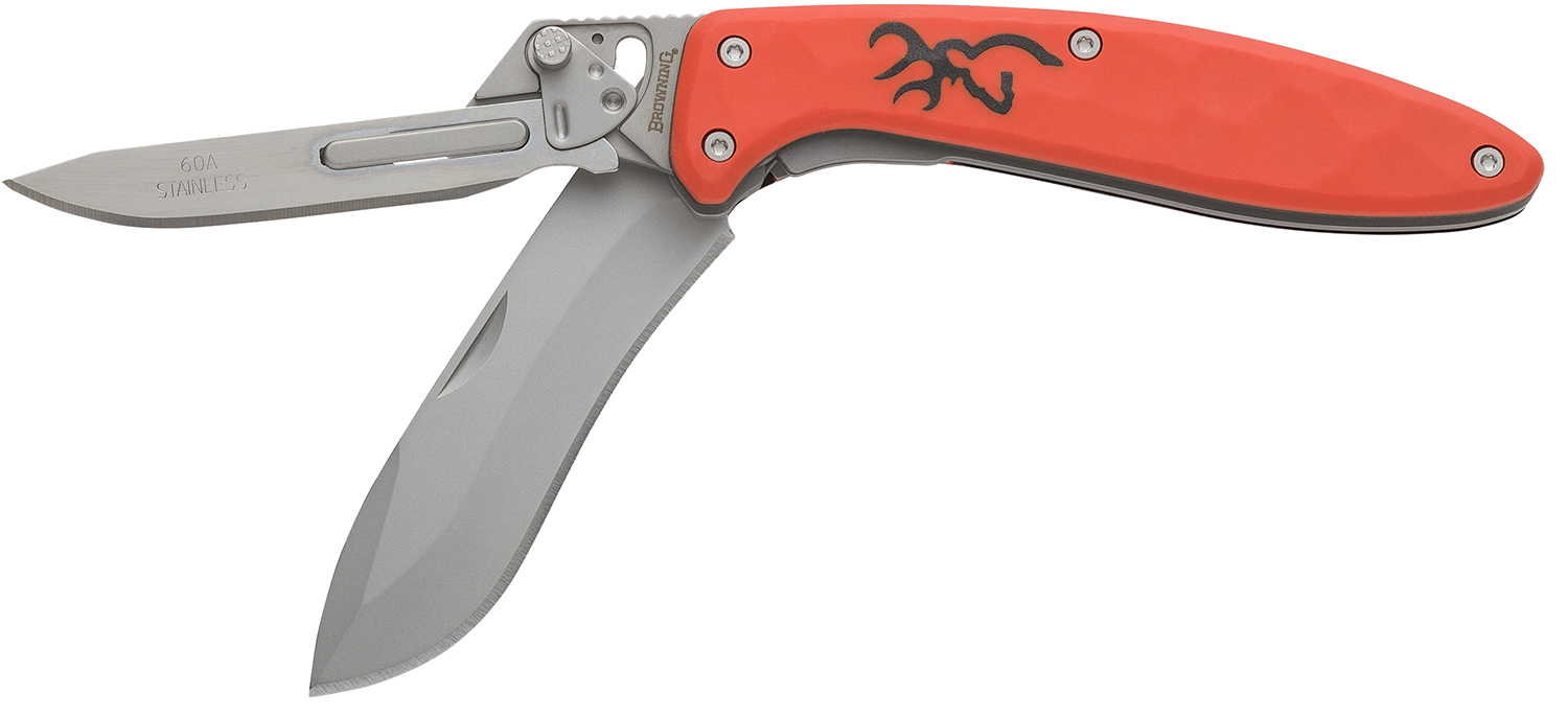 Browning 3220462B Primal Scalpel 2 Folding Knife 2.75" Blaze Orange Blade
