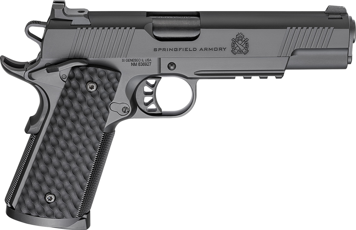 Springfield Armory PC9125LR 1911 TRP  45 ACP 8+1 5" Black Match Grade Barrel, Black Cerakote Serrated Carbon Steel Slide & Frame w/Picatinny Rail & Beavertail, VZ Hydra G10 Grip