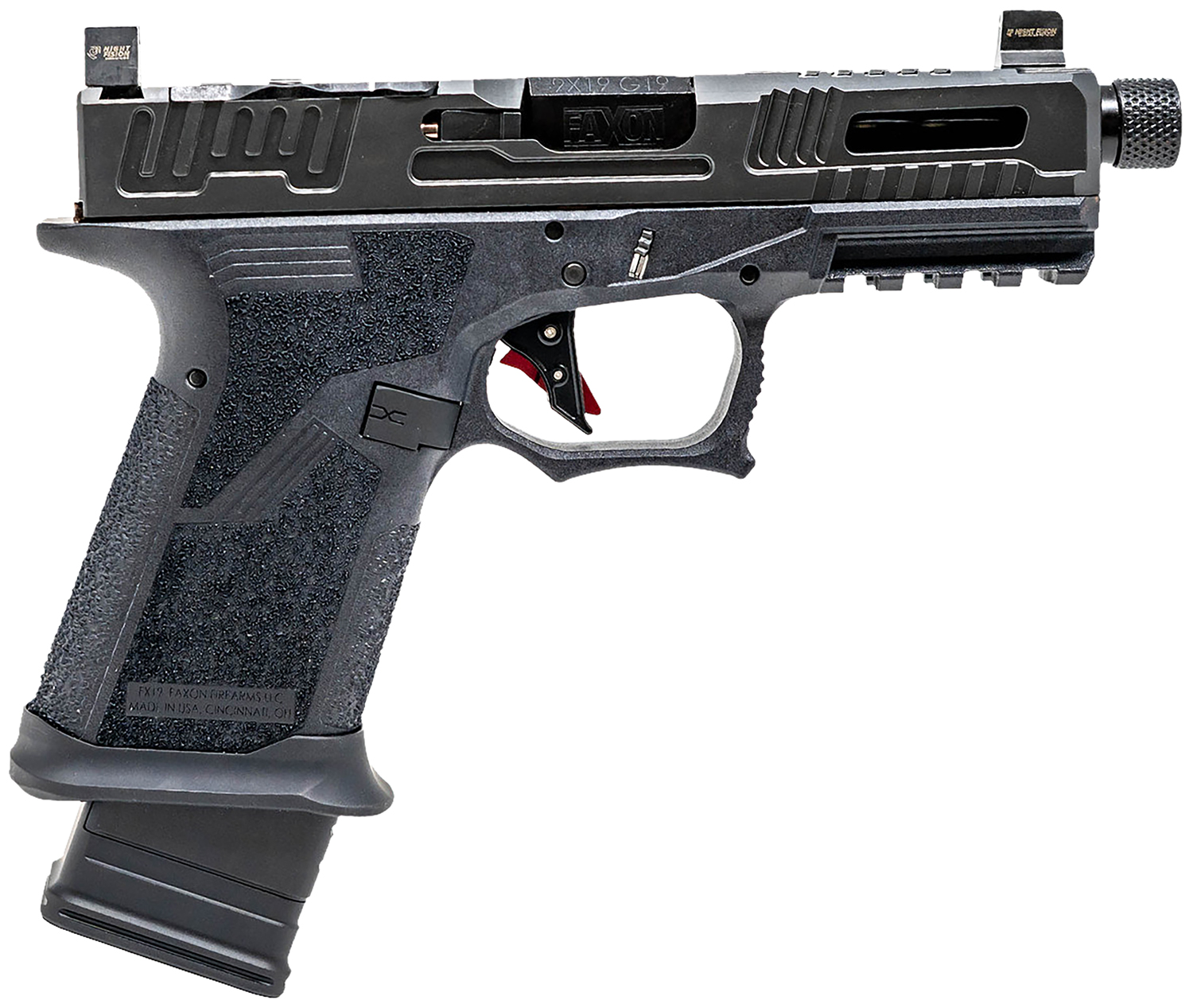 Faxon FX19HF Hellfire 9mm Pistol, 20 Rds, Optic Cut, Threaded Barrel