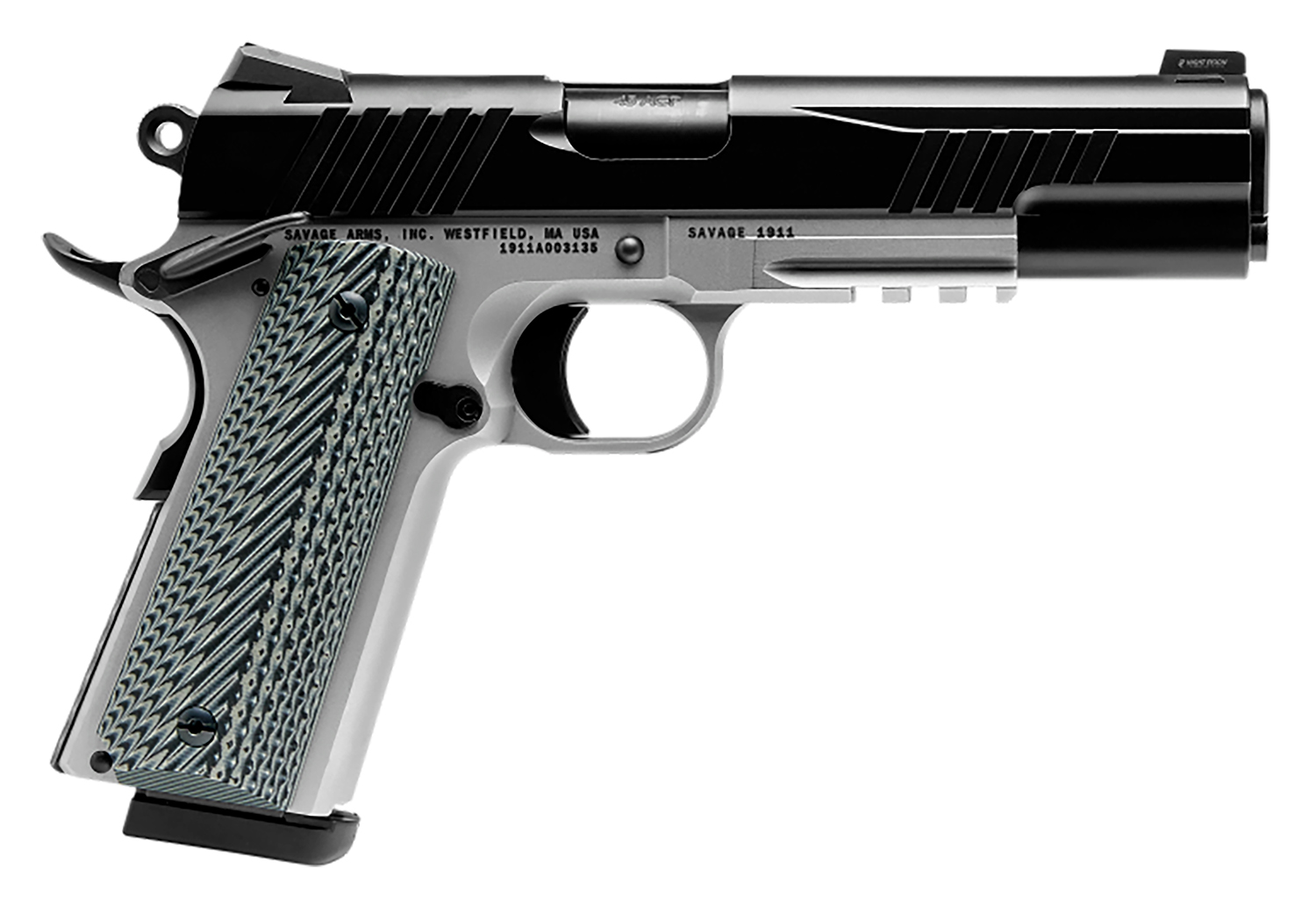 Savage 1911 Government Pistol 9mm 5" Two Tone 10 rd. w/Rail - Savage Arms - 9mm